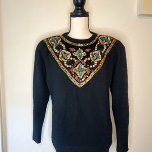 Vintage Eddie Dassin Jewel Silk/Angora‎ Sweater Size Small